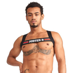Mr B - Mister B Harnais élastique X-Back Noir-Rouge